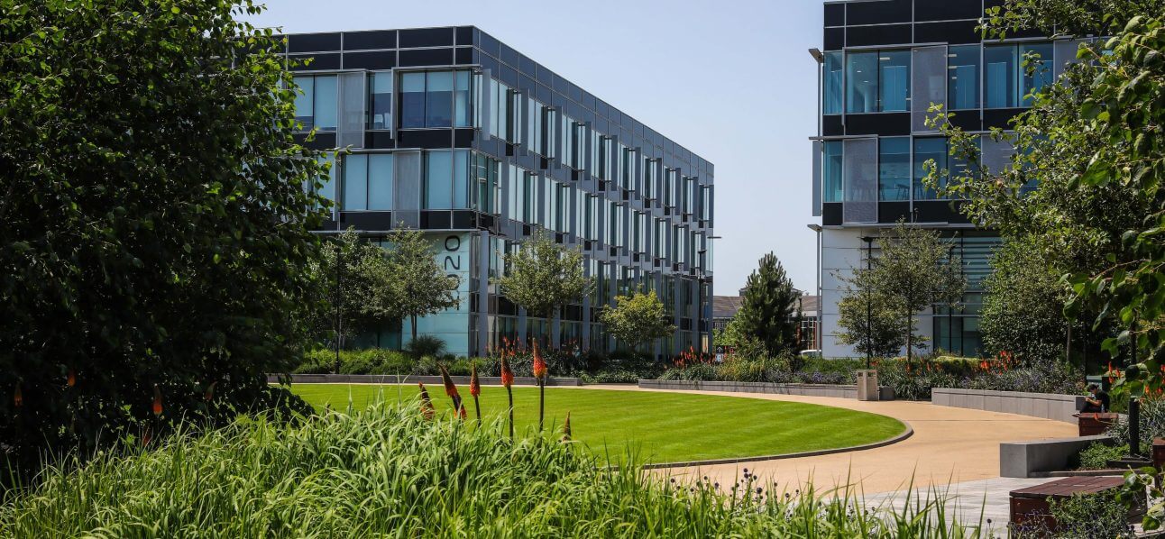 An office building in a business park.